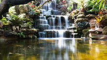 Waterfall In Japanese Garden