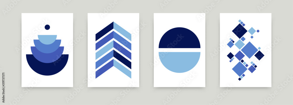 Abstract geometric poster set. Scandinavian flat art design templates ...