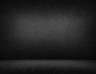 Wall Mural - black wall room background the surface of the brick dark jagged. abstract black wall empty room back