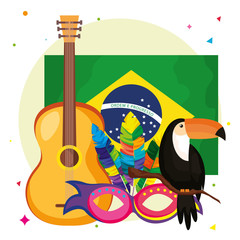 Wall Mural - set of icons traditional brazil