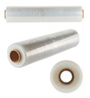 © KPad - Set of three angles of a roll of plastic film on a cardboard coil, isolated on a white background. Packing of goods.