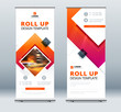 © great_bergens - Blue Business Roll Up Banner. Abstract Roll up background for Presentation. Vertical roll up, exhibition display, Retractable banner stand or flag design layout for conference, forum. Set - GB075.