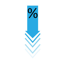 Wall Mural - percent down icon on white background. flat style. discount icon for your web site design, logo, app