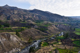 Fototapeta Boho - View into the Colca Canyon with his rice terrace in Peru