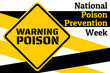 National Poison Prevention Week concept. Template for background, banner, card, poster with text inscription. Vector EPS10 illustration.