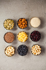 Sticker - Set of bowls with healthy dried fruits and tasty nuts