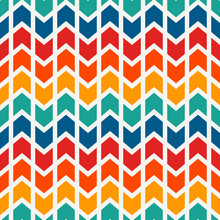Seamless Surface Pattern Design With Arrows And Pointers. Repeated Chevrons Wallpaper. Zigzag Lines.
