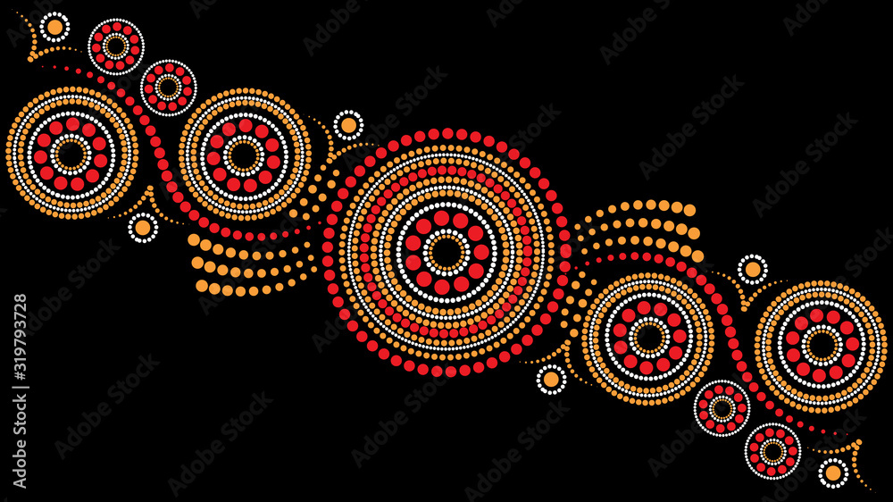 Aboriginal dot art vector background Stock Vector | Adobe Stock