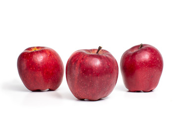 Wall Mural - Red apple on white background