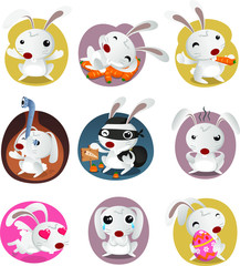 Wall Mural - rabbit cartoon set