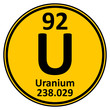 Periodic table element uranium icon.