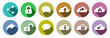 Set of standard internet symbols colorful