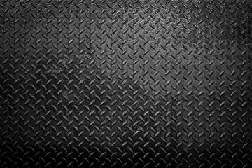 Metal Floor Texture, dark list with rhombus shapes of Black steel texture background