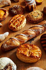 Sticker - Various bread on wooden table 