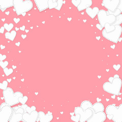 White heart love confettis. Valentine's day vignet