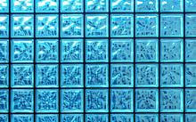 Wall Of Blue Glass Blocks
