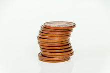 Pile Of Two Pence Coins