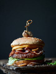 Canvas Print - fresh tasty burger