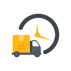 Wall Mural - delivery service with truck transportation isolated icon