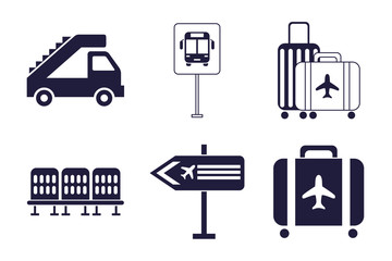 Canvas Print - bundle of airport set icons