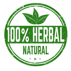 Wall Mural - 100% herbal sign or stamp