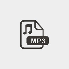 Fototapete - mp3 format icon vector illustration and symbol foir website and graphic design