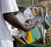 Steel Drum Musician Playing Outdoors