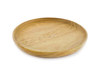 Wall Mural - Wooden tray on white background