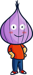 Funny and cute male with onion head character