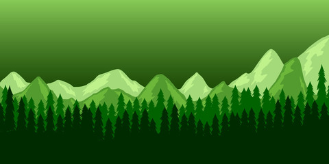Wall Mural - Poster template with wild mountains landscape.