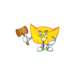 Canvas Print - Smart Judge chinese gold ingot in mascot cartoon character style