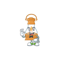 Sticker - Friendly oil lamp Character stand as a Waiter character