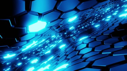 Leinwandbilder - Footage of hexagon with light and space