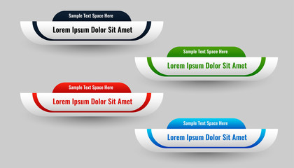 Wall Mural - set of lower third in four colors