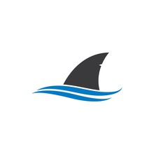 Shark Fin Logo Template Vector Icon Illustration