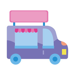 Wall Mural - shopping car van isolated icon