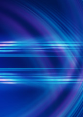 Poster - Dark blue abstract background with ultraviolet neon glow, blurry light lines, waves