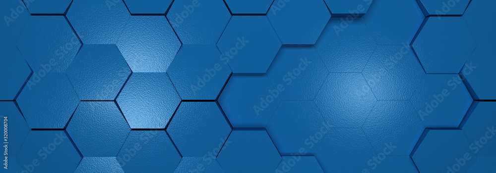 tło classic blue kolor roku 2020 z połyskien hexagon - obrazy, fototapety, plakaty 