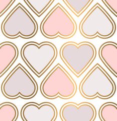 alentine seamless pattern with pink hearts.