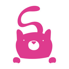 Canvas Print - cute little cat mascot character