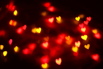 st. valentines day background. abstract heart bokeh background. defocused heart
