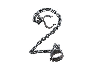 Sticker - Iron arm shackles on a chain font