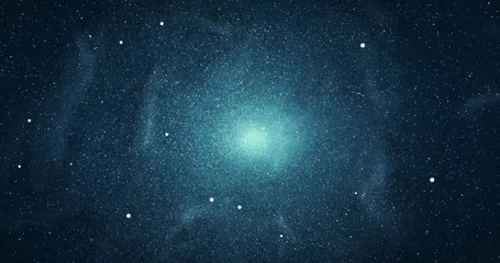 Wall Mural - moving in the outer space near stars and galaxy