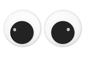 Cute googly eyes funny Isolated on white background , crazy kawaii eyes minimal idea creative concept & business ,banner, poster, cover, logo design template element.