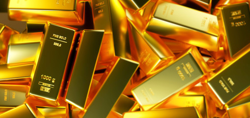 Gold bar close up shot. wealth business success concept..