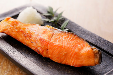 Wall Mural - 焼き鮭　Japanese style grilled Silver salmon 