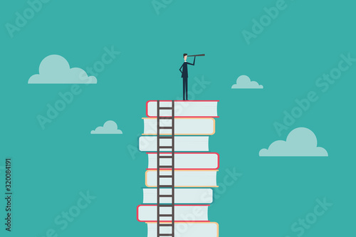Cuadros en Lienzo education concept Business people or students standing and watching books in the future Symbol of career, job, graduate, success, wisdom