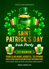 Saint Patrick's Day Party Poster Or Flyer Design