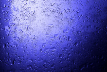 Abstract Classsic Blue Oil Drops On A Water Surface