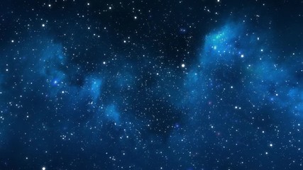Space Nebula blue background. Night starry sky, milky way in beautiful  night horizon. The stars are everywhere around. Neon Lights star sky space background.